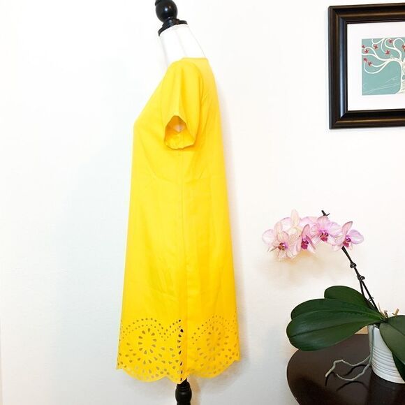 🍋 SHEIN • Laser Cut Yellow Sheath Dress - Picture 6 of 11